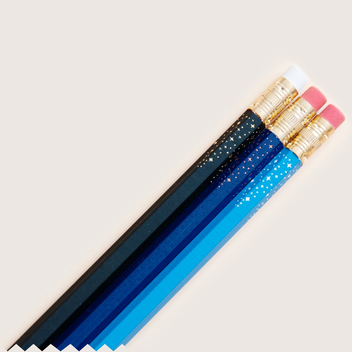 Black and blue starry hot-foiled pencil set