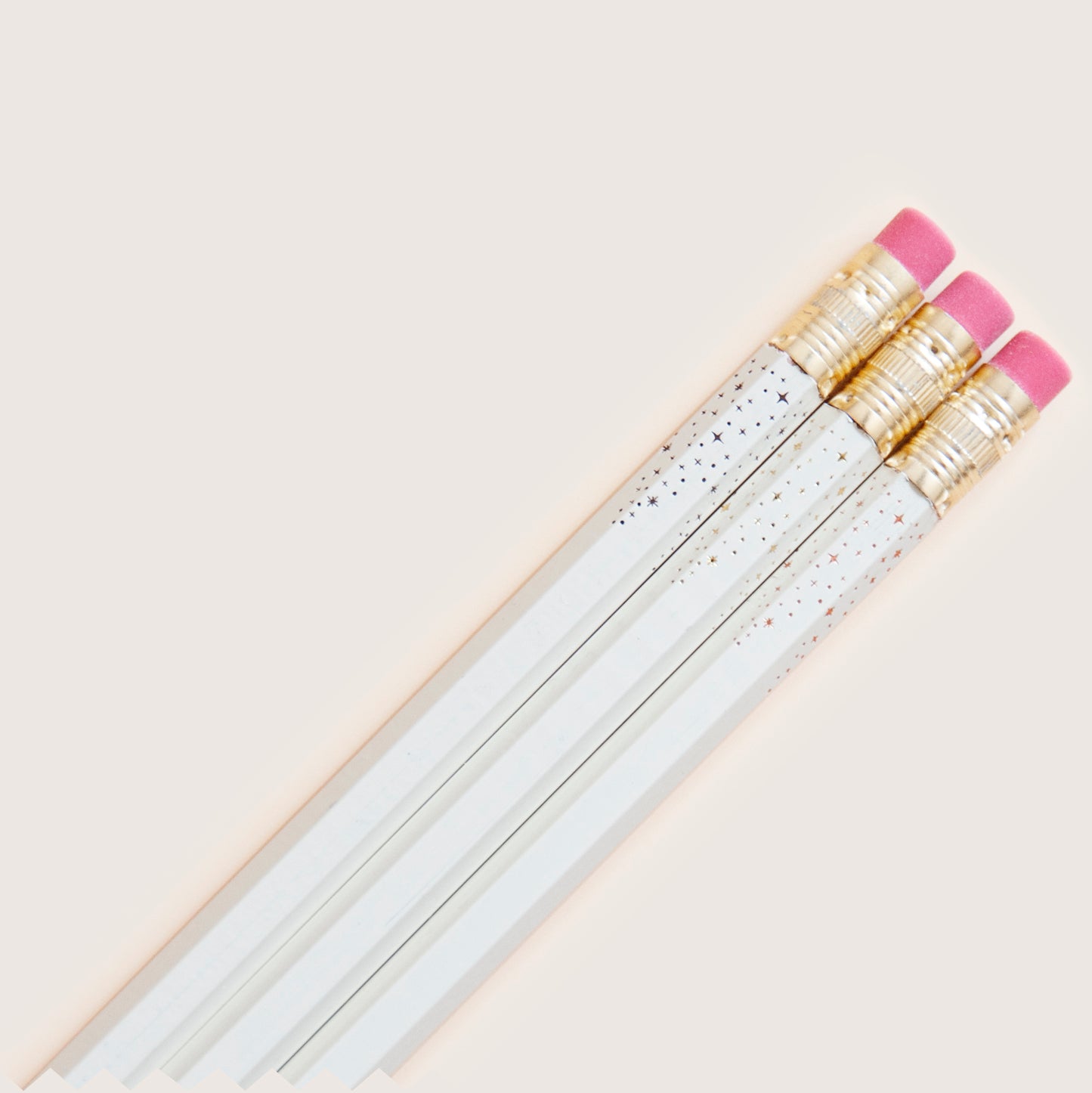 Tiny starry metallic pencil set design, neutral shades