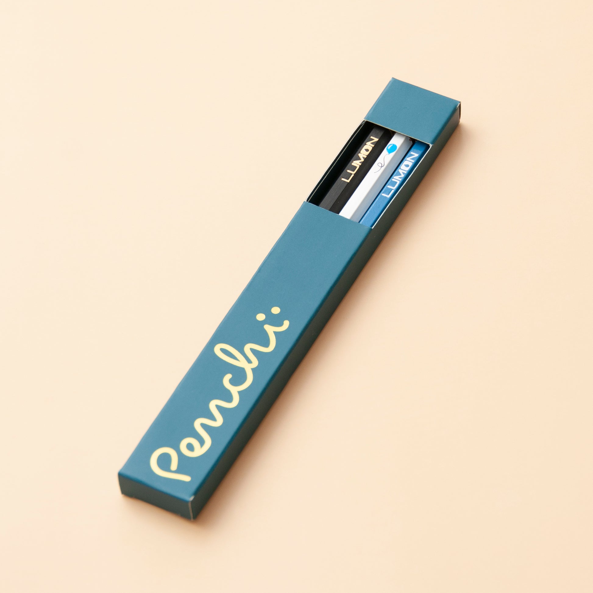 Lumon pencil set, gift for TV show Severance lovers, Black, Blue and White